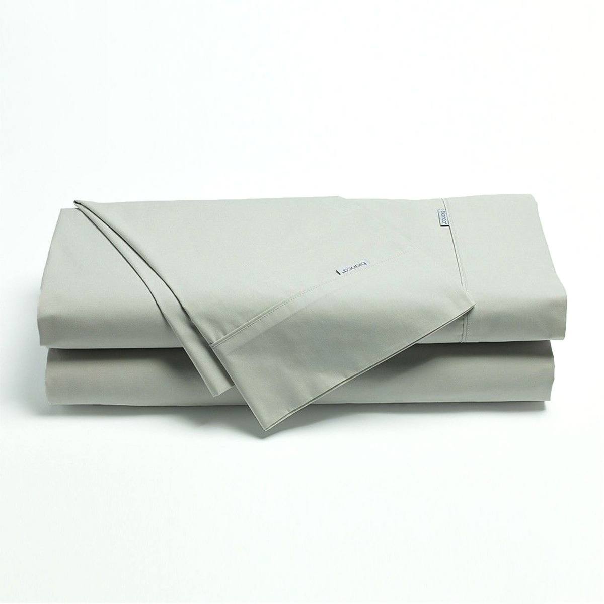 V442-BCA-SHEETS-HESTON-SILVER-LS-202502261001-00 Bianca Heston Cotton Percale Sheet Set Silver Long Single - Image 1