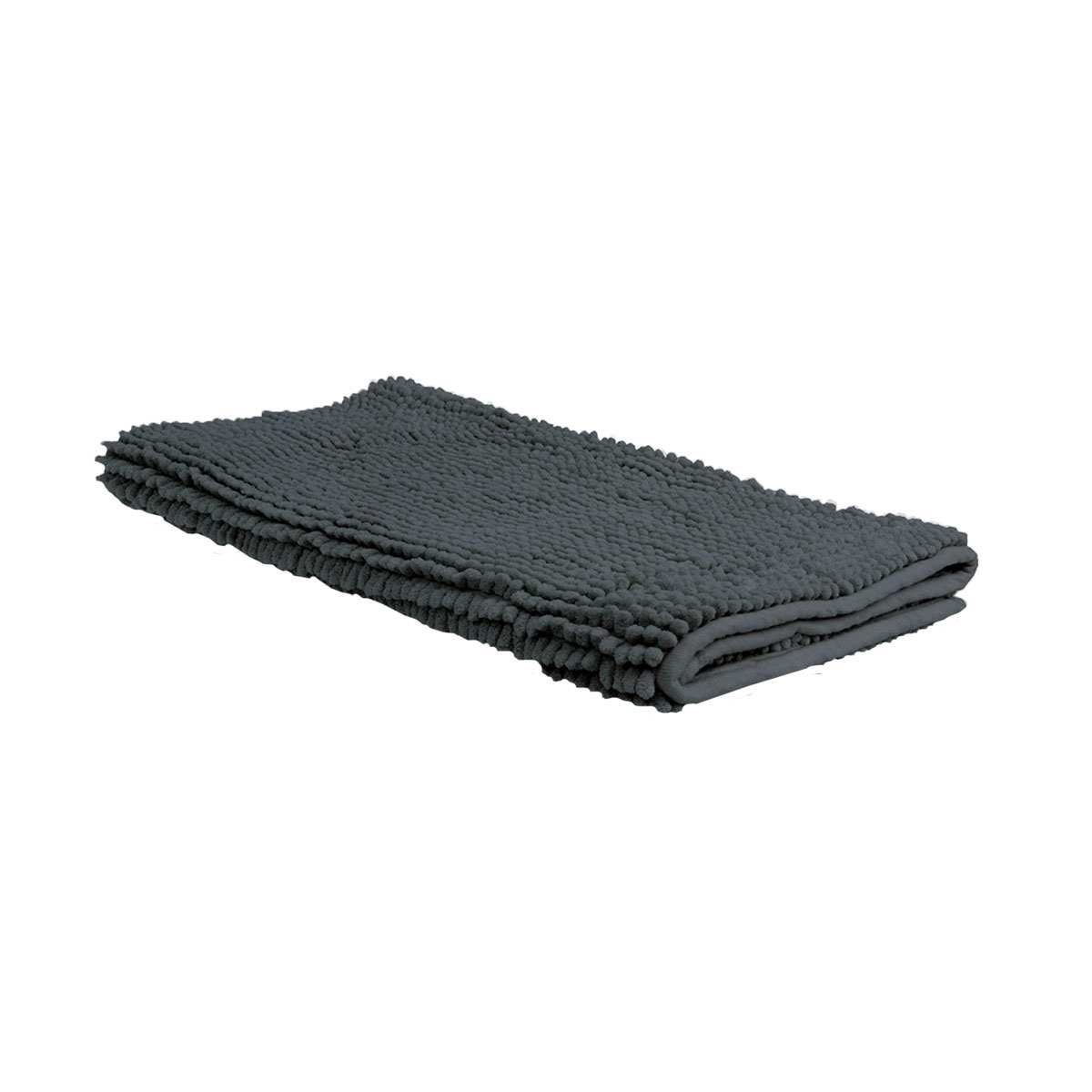 V442-BZO-BATHM-CHANILLETOGGLE-CHARCOAL-RE-97901-00 Chenille Toggle Bath Mat 50 x 80cm Charcoal - Image 1