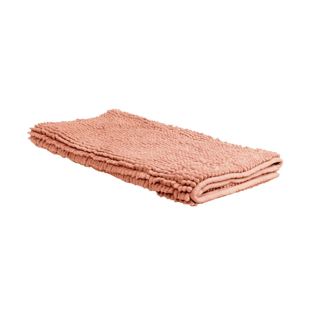 V442-BZO-BATHM-CHANILLETOGGLE-CORAL-RE-97900-00 Chenille Toggle Bath Mat 50 x 80cm Coral - Image 1