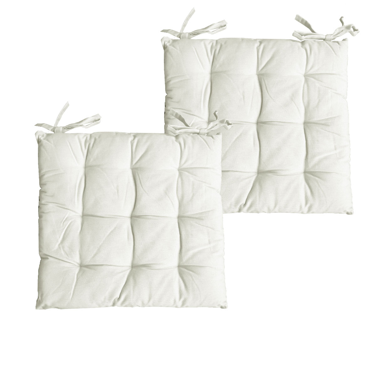 V442-BZO-MISC-PAIRCHAIRPAD-CREAM-SQ-97876-00 Set of 2 Colter Cotton Chair Pads Cream - Image 1