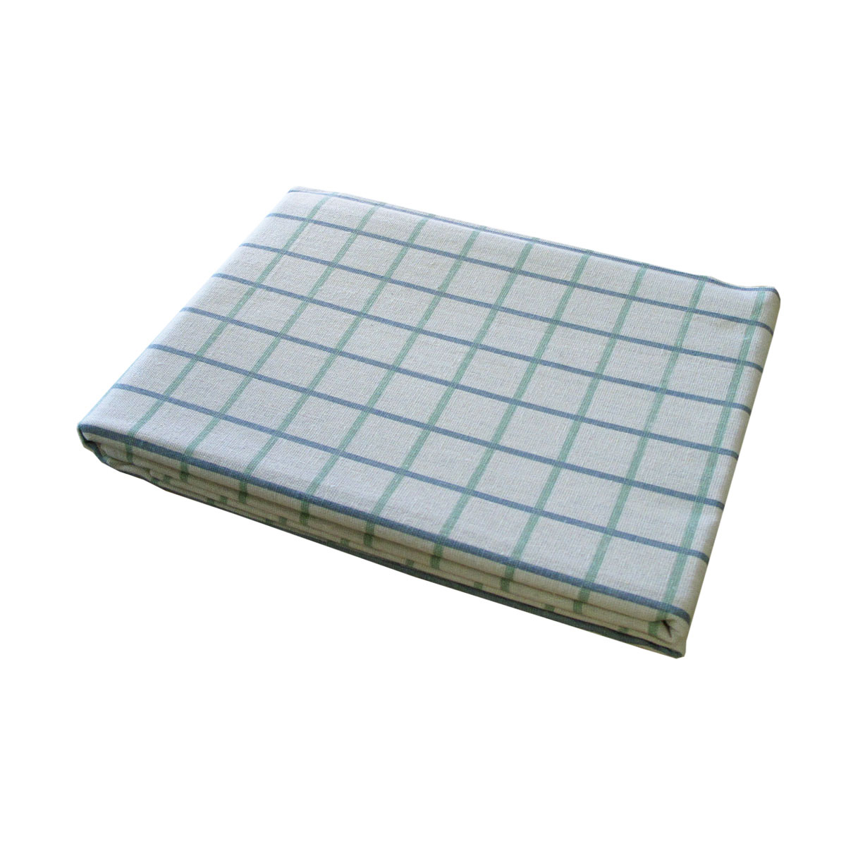 V442-BZO-TABLEC-GRIDCHECKS230-BLUE-RE-97892-00 Cotton Grid Checks Oblong Table Cloth Blue 150 x 230cm - Image 1