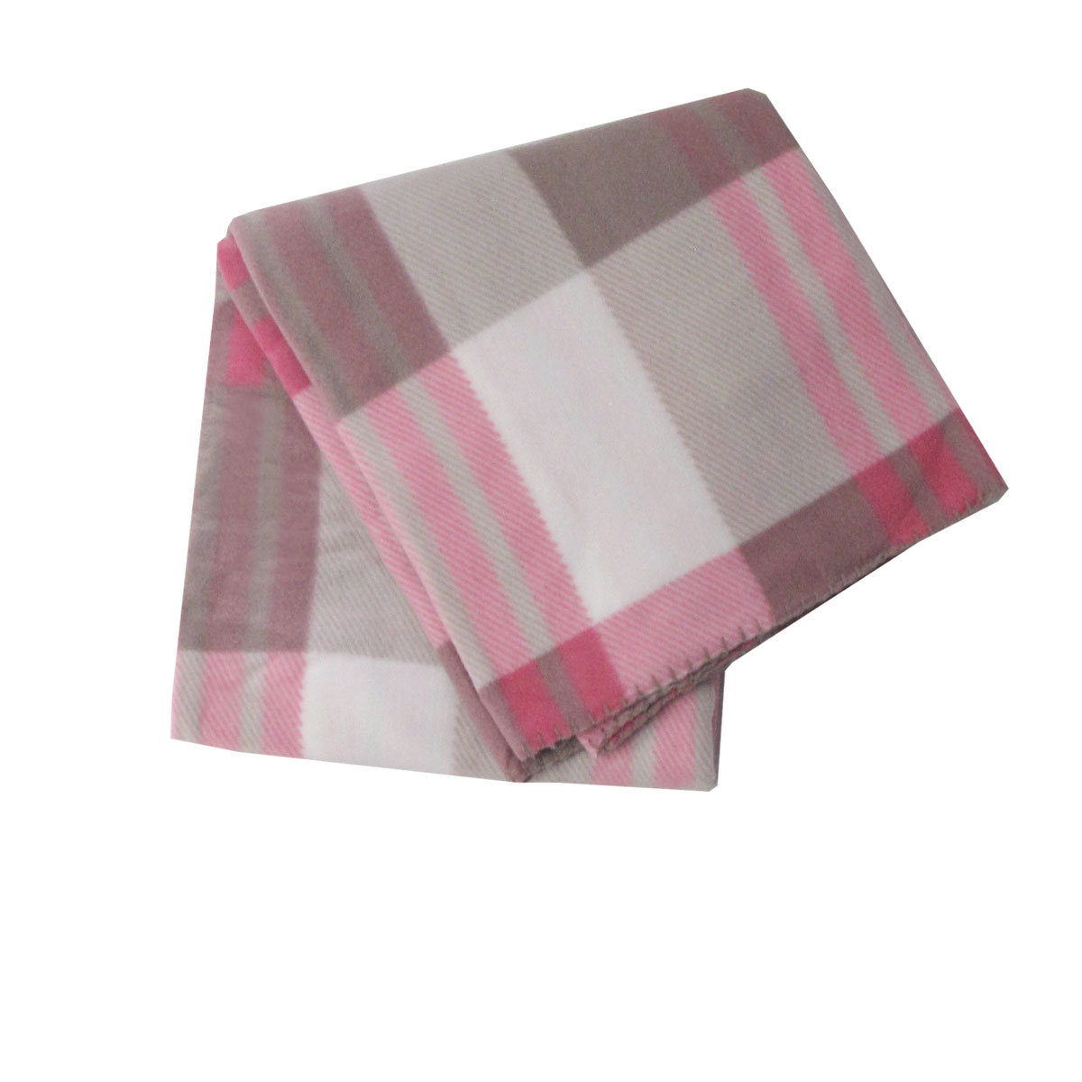 V442-BZO-THROW-PLAIDPOLAR-PINK-RE-202503121040-00 180GSM Extra Large Polar Fleece Throw Blanket 150 x 200cm Plaid Pink - Image 1