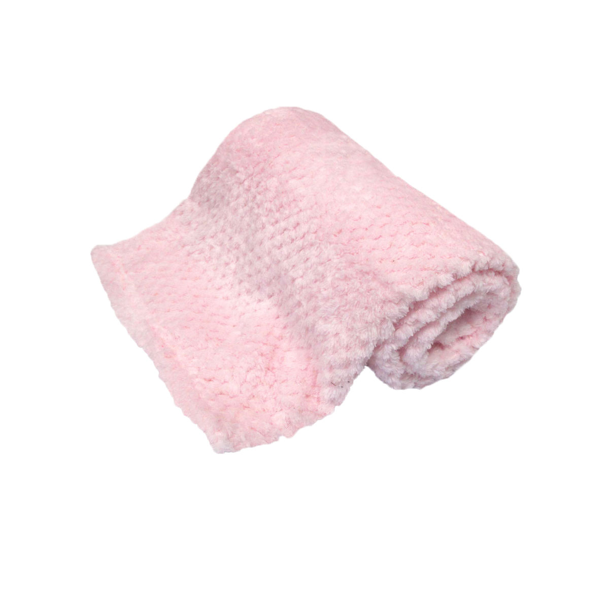 V442-BZO-THROW-POPCORN-BABYPINK-RE-97821-00 180GSM Soft Popcorn Coral Fleece Throw Rug 127 x 152cm Baby Pink - Image 1