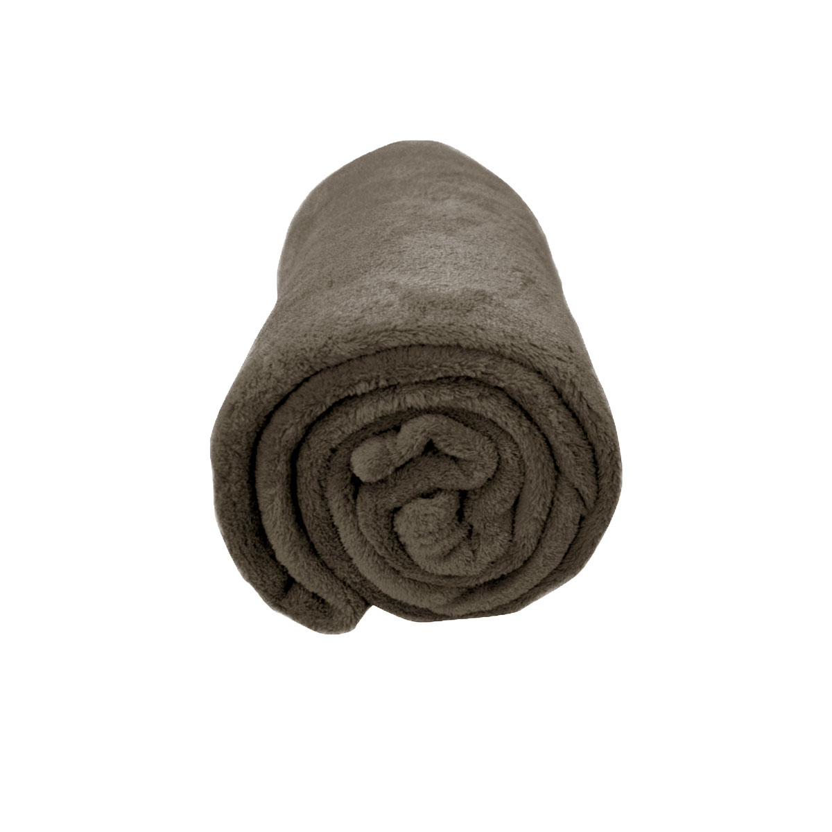 V442-BZO-THROW-SOLIDCORALFLEECE-WALNUT-RE-183879-00 Solid Colour Soft Coral Fleece Throw Rug 127 x 152 cm Walnut - Image 1
