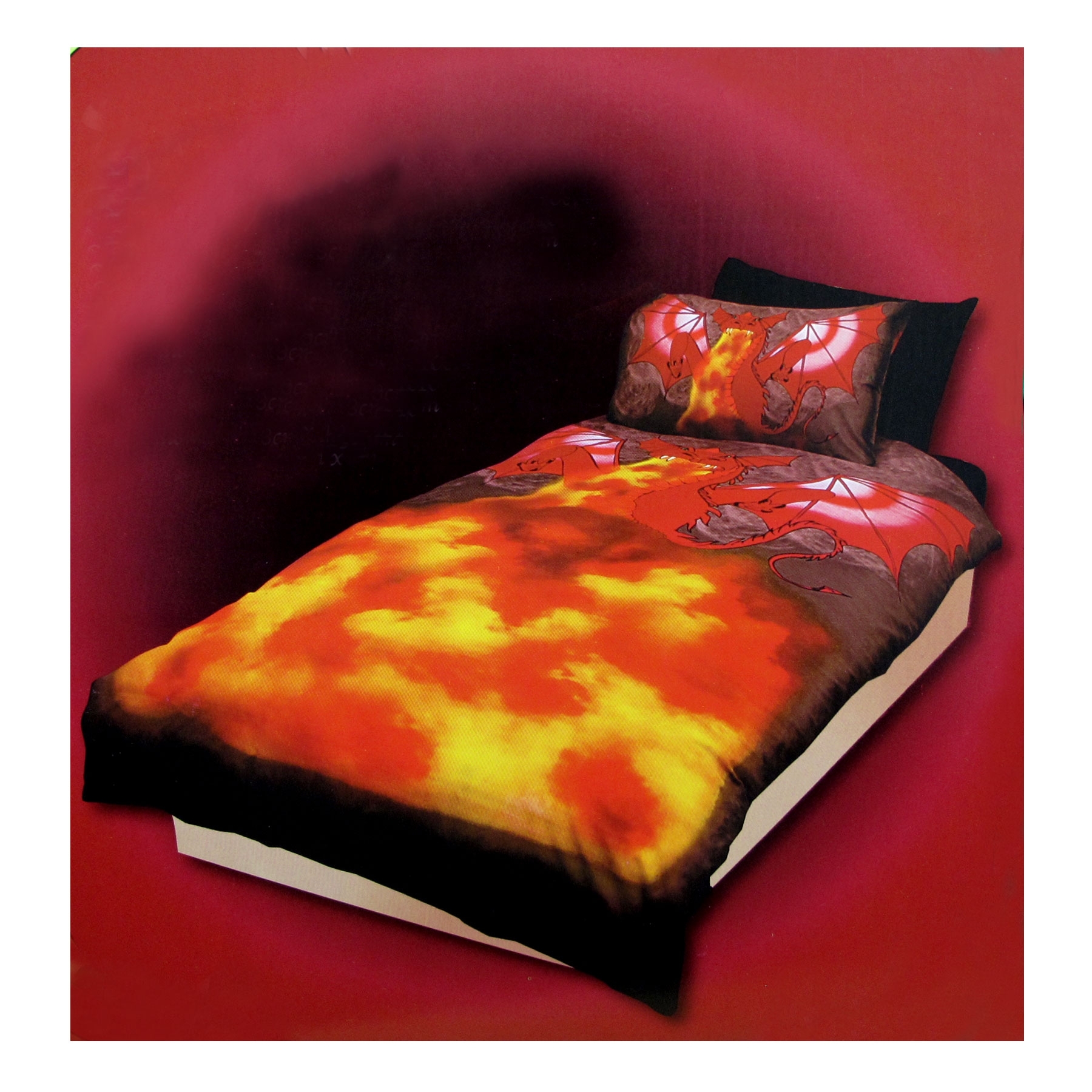V442-CAP-QUILTCS-DRAGONFIRE-RED-SB-97908-00 Dragon Fire Quilt Cover Set Single - Image 1
