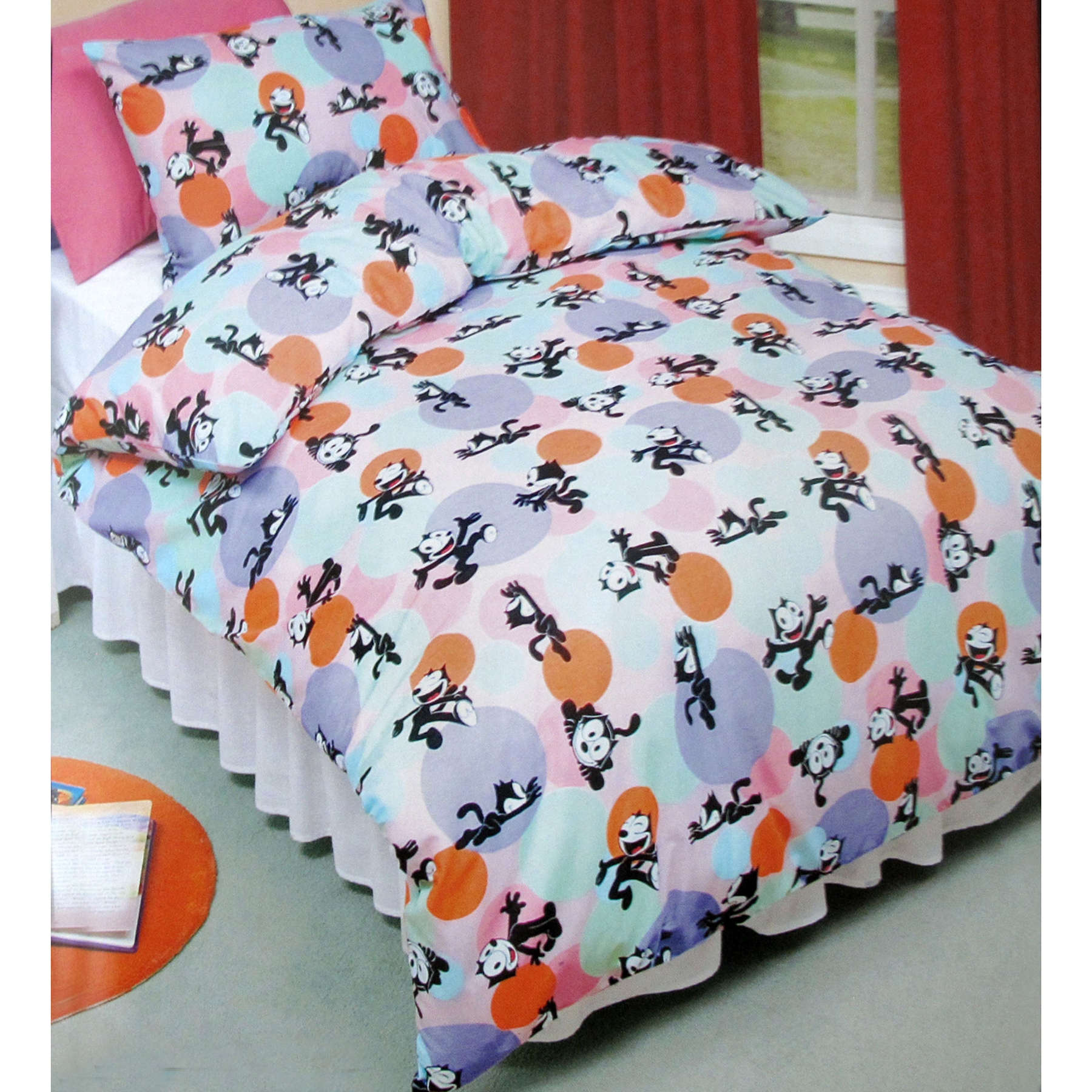 V442-CAP-QUILTCS-FELIXTHECAT-MULTI-SB-98029-00 Felix The Cat Quilt Cover Set Single - Image 1