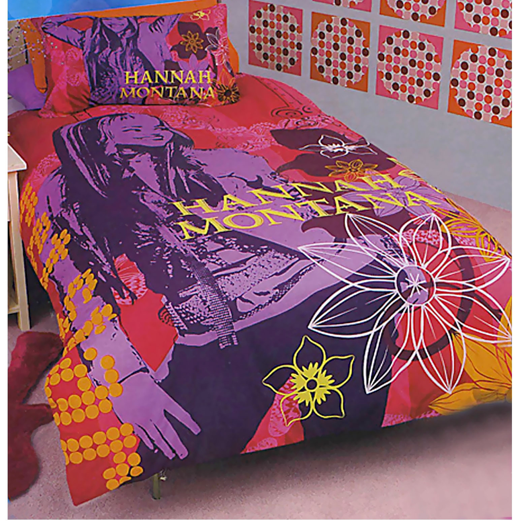 V442-CAP-QUILTCS-HANNAH-PURPLE-SB-98018-00 Disney Hannah Montana Purple Quilt Cover Set Single - Image 1