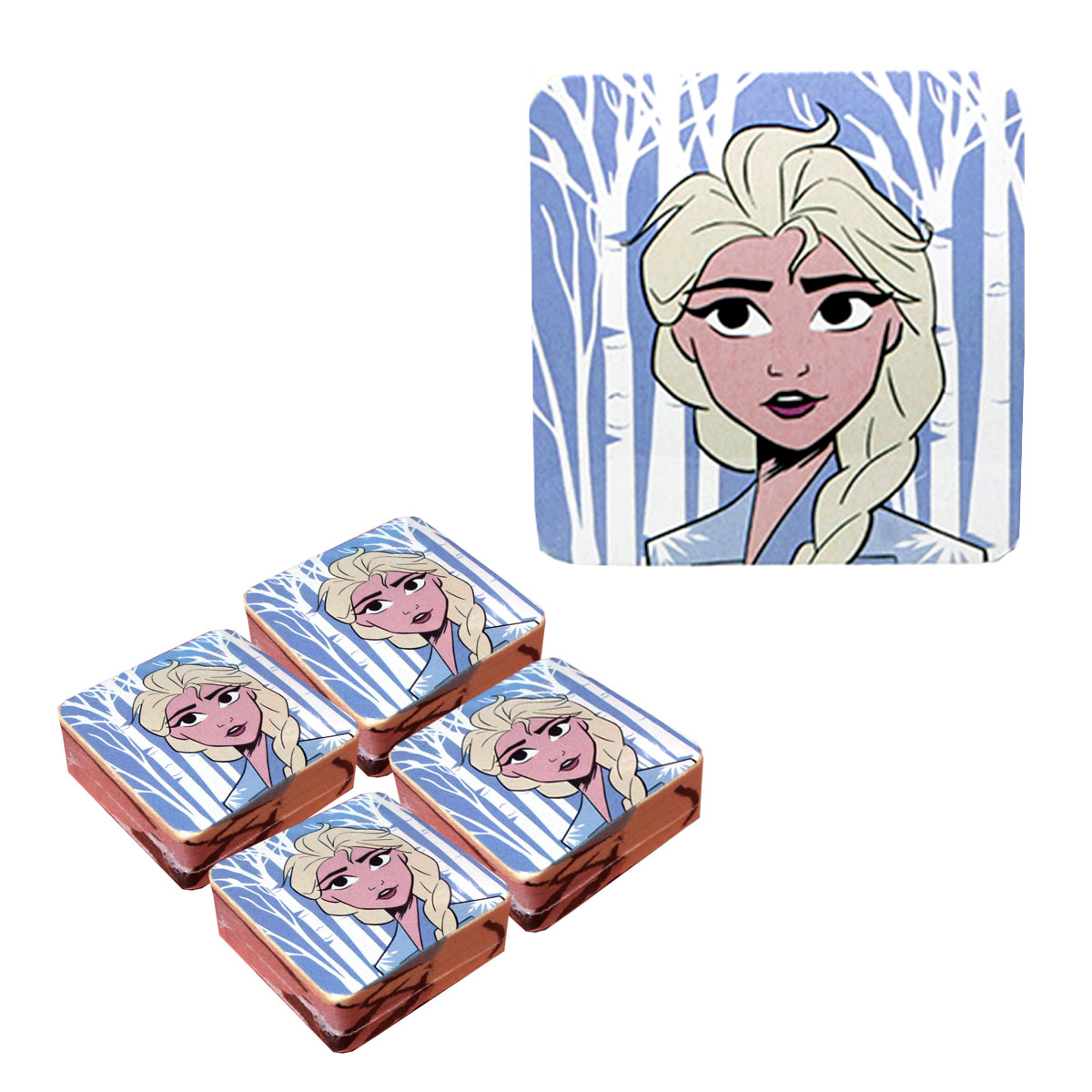 V442-CAP-TOWEL-SETOF4MAGICFROZEN4622-LILAC-SQ-98493-00 Caprice Frozen Elsa Set of 4 Cotton Licensed Magic Facewashers 30 x 30 cm - Image 1