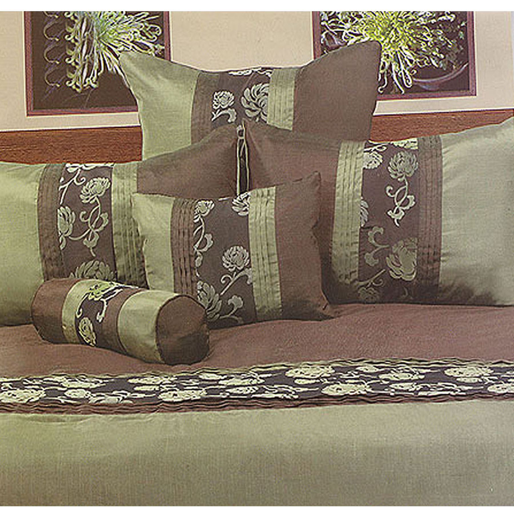 V442-END-QUILTCS-JEMMA-OLIVE-QS-98749-00 Phase 2 Jemma Olive Quilt Cover Set QUEEN - Image 1