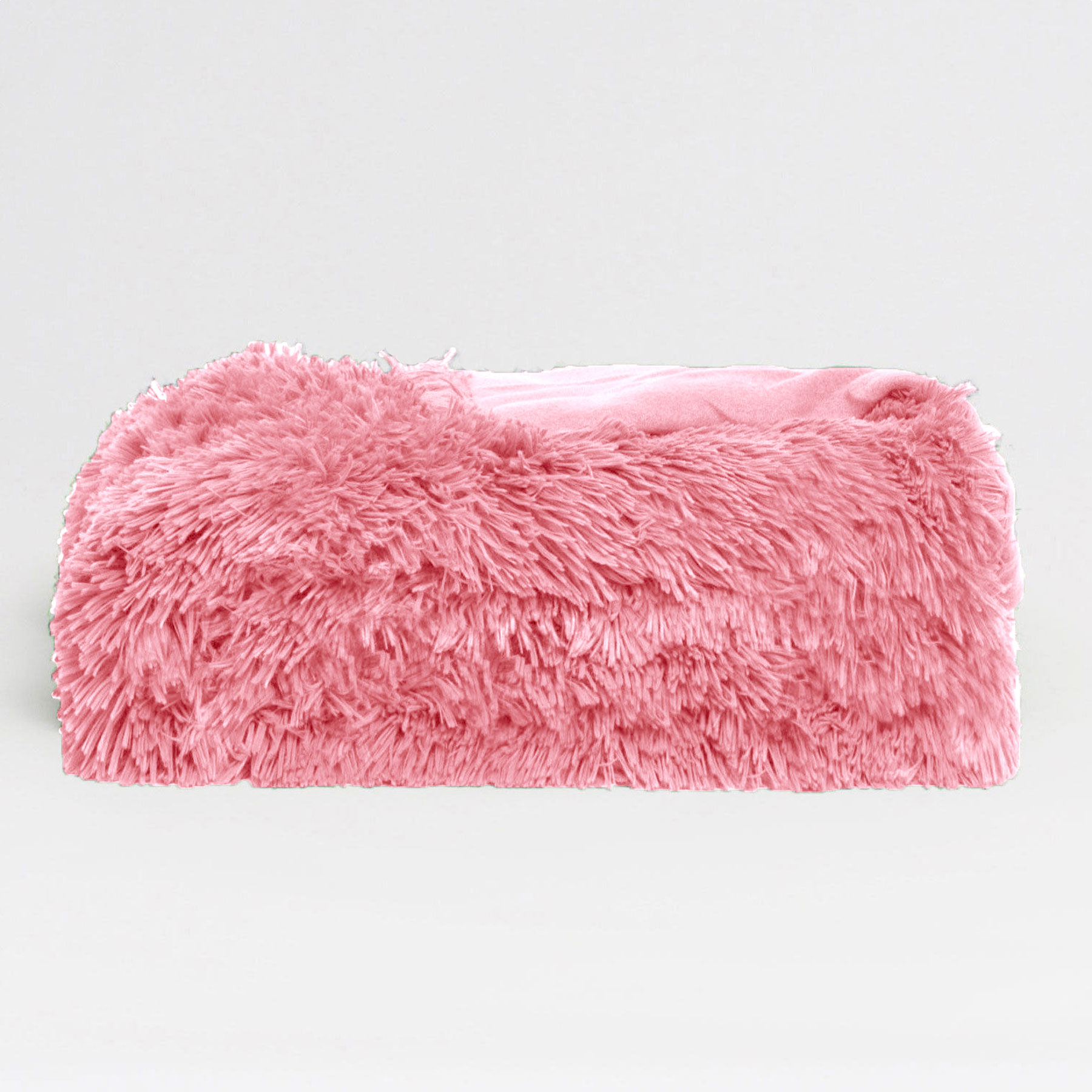 V442-GHT-THROW-LONGHAIR-PINK-RE-204831-00 Hotel Living Long Hair Faux Fur Throw Rug Pink - Image 1