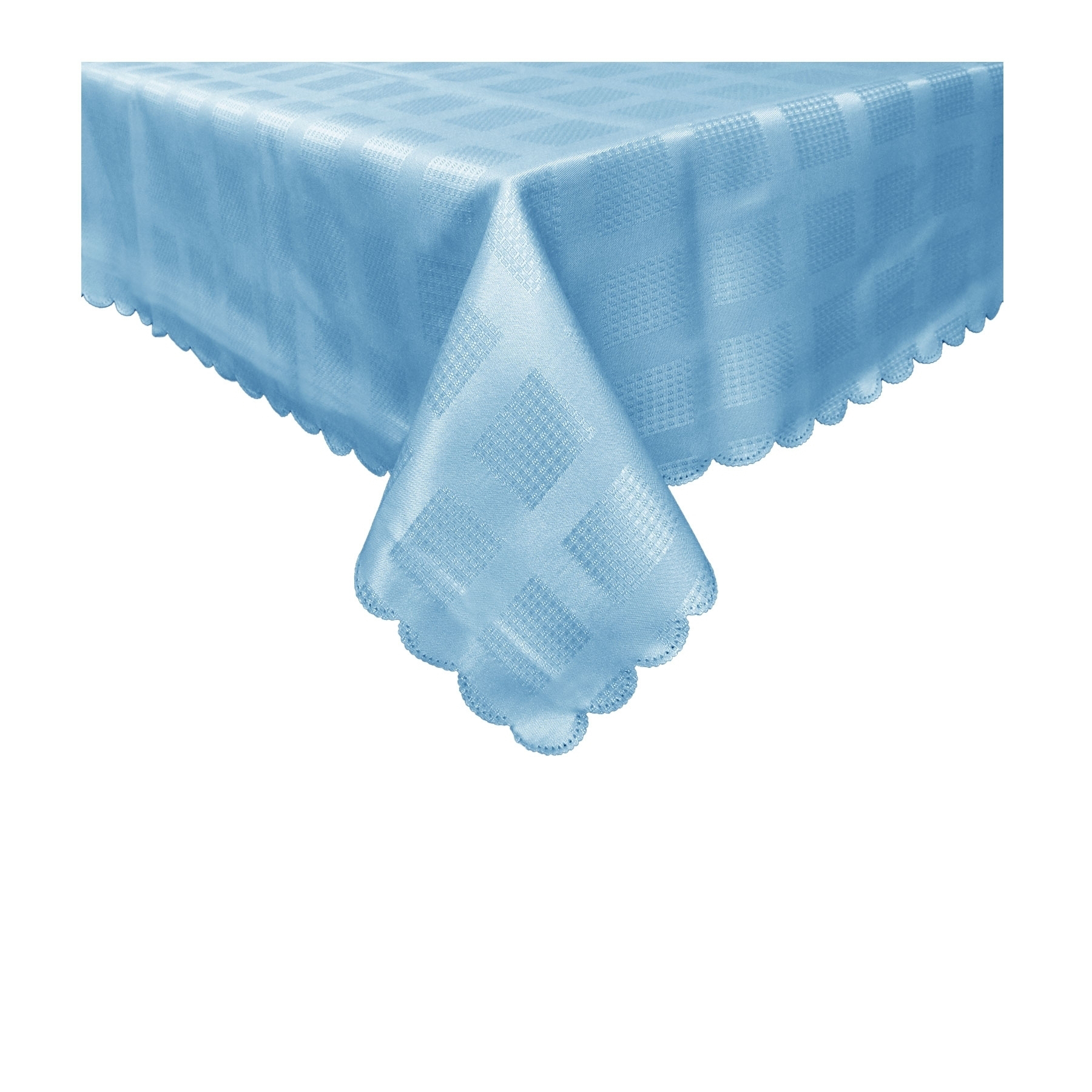 V442-GNA-TABLEC-CHECKERED180CM-BLUE-RD-117529-00 Jacquard Table Cloth Checkered Blue 180 cm Round - Image 1