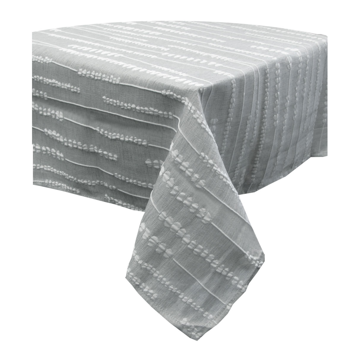 V442-GNA-TABLEC-PERLINE230-GREY-SQ-141584-00 Perline Grey Jacquard Polyester Tablecloth 230 x 230cm - Image 1
