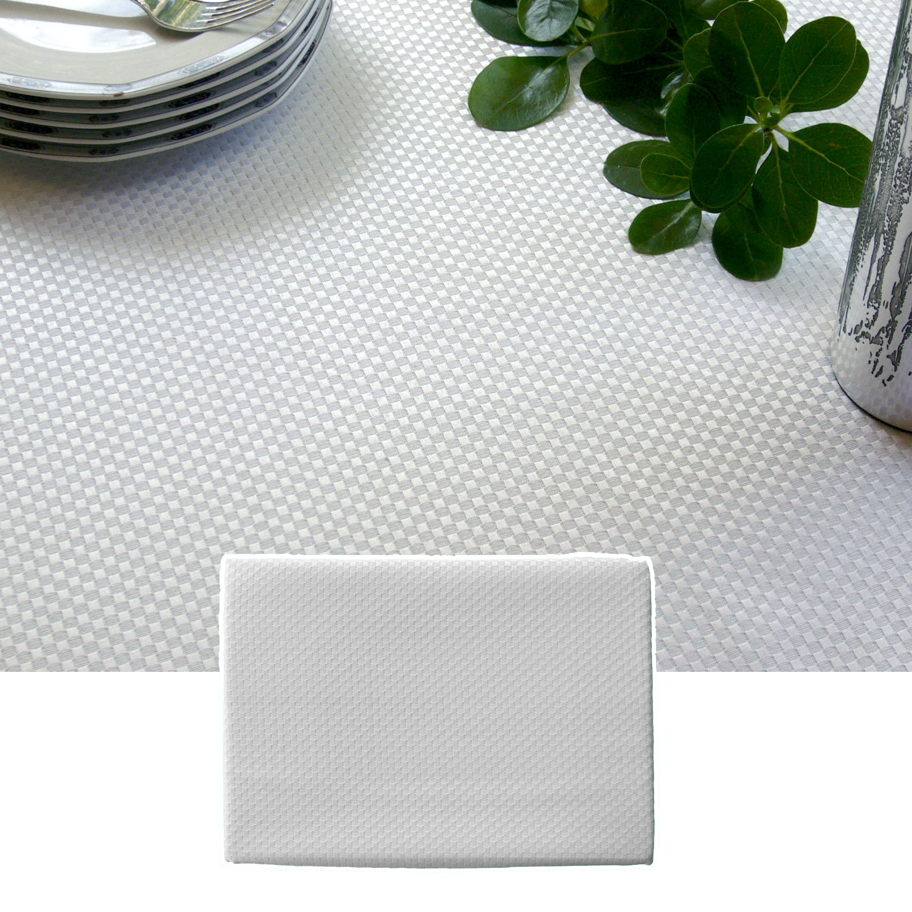 V442-GNA-TABLEC-PRESTIGE220CM-WHITE-RE-141647-00 Invitation Prestige Jacquard White Table Cloth 160 x 220 cm - Image 1