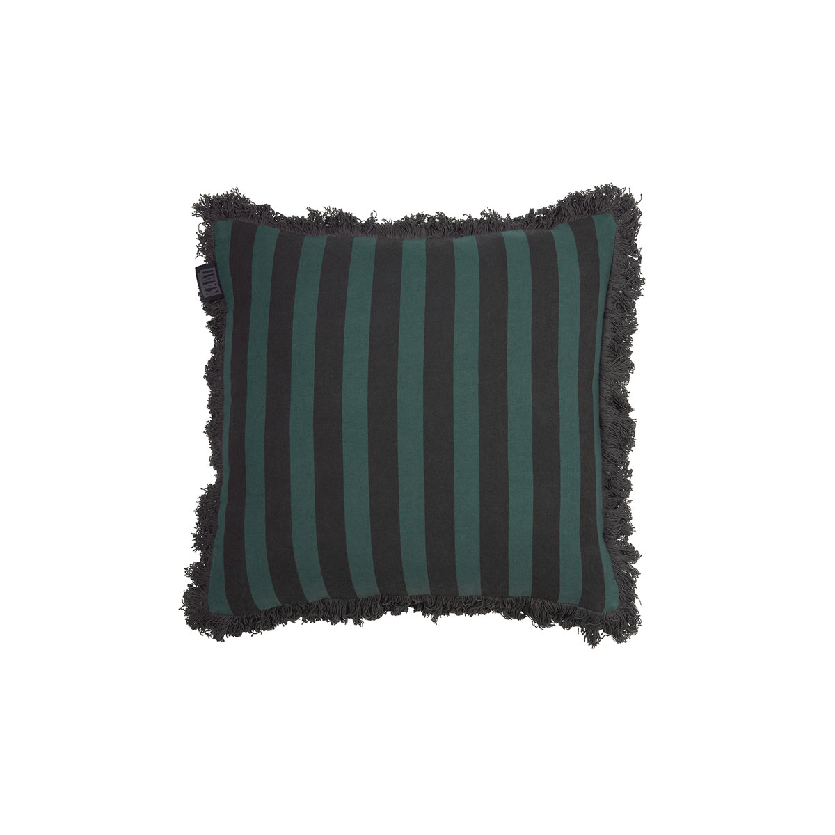 V442-HIN-CUSHION-AMSTERDAMVIGGO-GREEN-SQ-202505231005-00 KAAT Amsterdam Viggo Green Stripe Square Filled Cushion 45cm x 45cm - Image 1