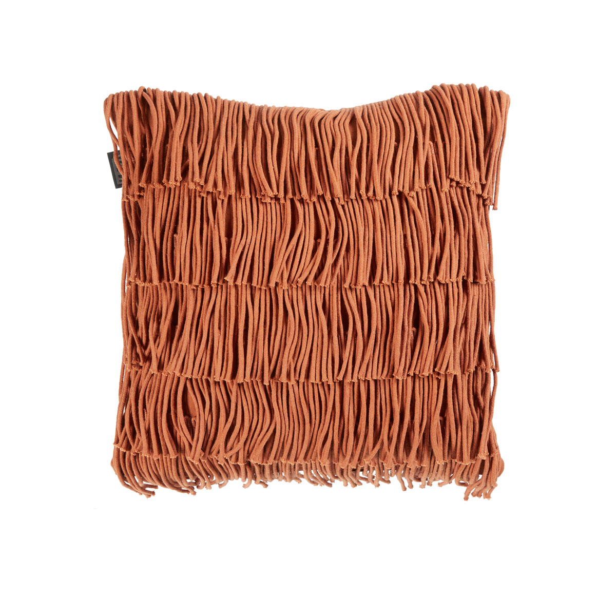 V442-HIN-CUSHION-FLAPPER-TERRA-SQ-82449-00 Bedding House Flapper Applique Filled Square Cushion - Terra - Image 1