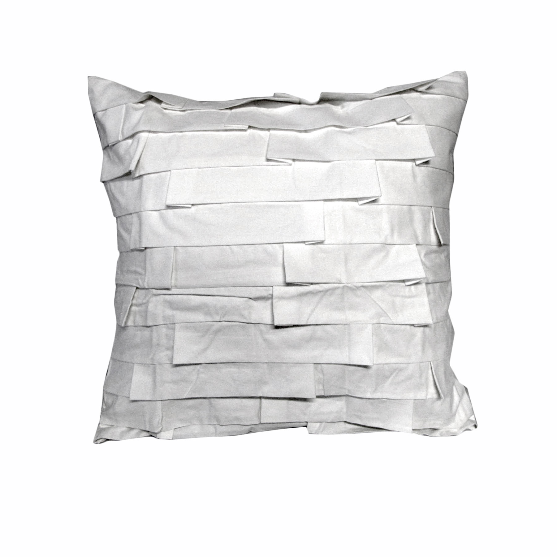 V442-HIN-CUSHION-PLEATS-WHITE-SQ-82435-00 Accessorize Pleats White 45x45 cm Square Filled Cushion - Image 1