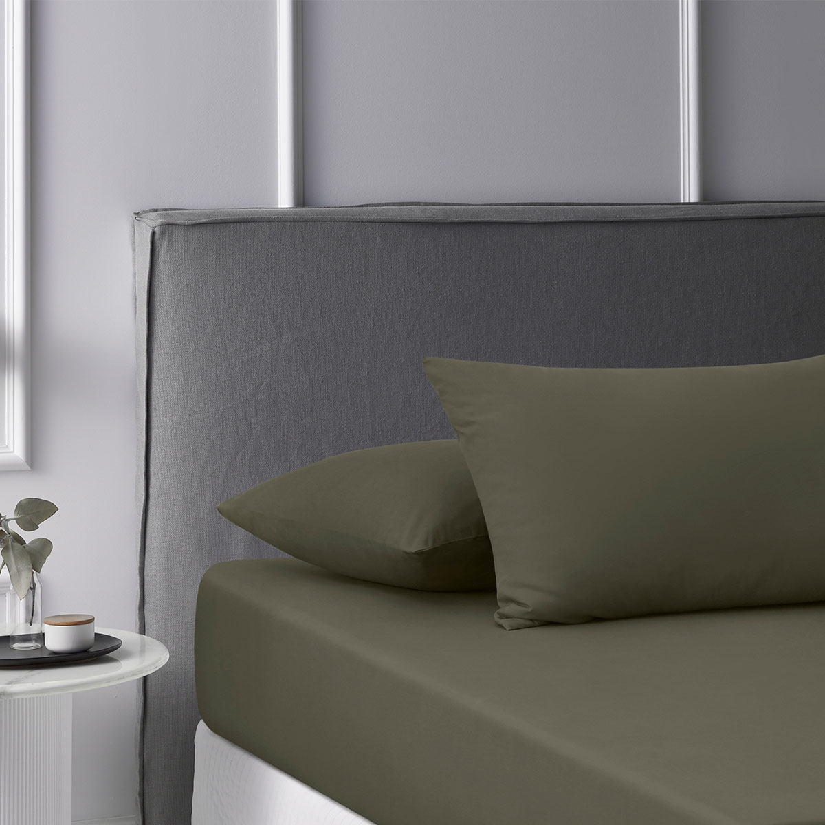 V442-HIN-FITTEDSS-WASHCOTTON-CARAMEL-SB-83604-00 Accessorize Caramel Washed Cotton Fitted Sheet Set Single - Image 1