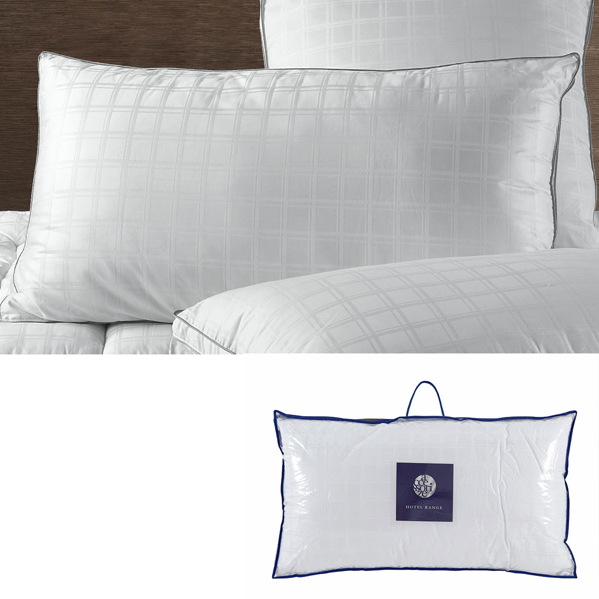 V442-HIN-PILLOW-DELUXEHOTEL-WHITE-KI-83415-00 Accessorize Deluxe Hotel King Pillow 50 x 90 cm - Image 1