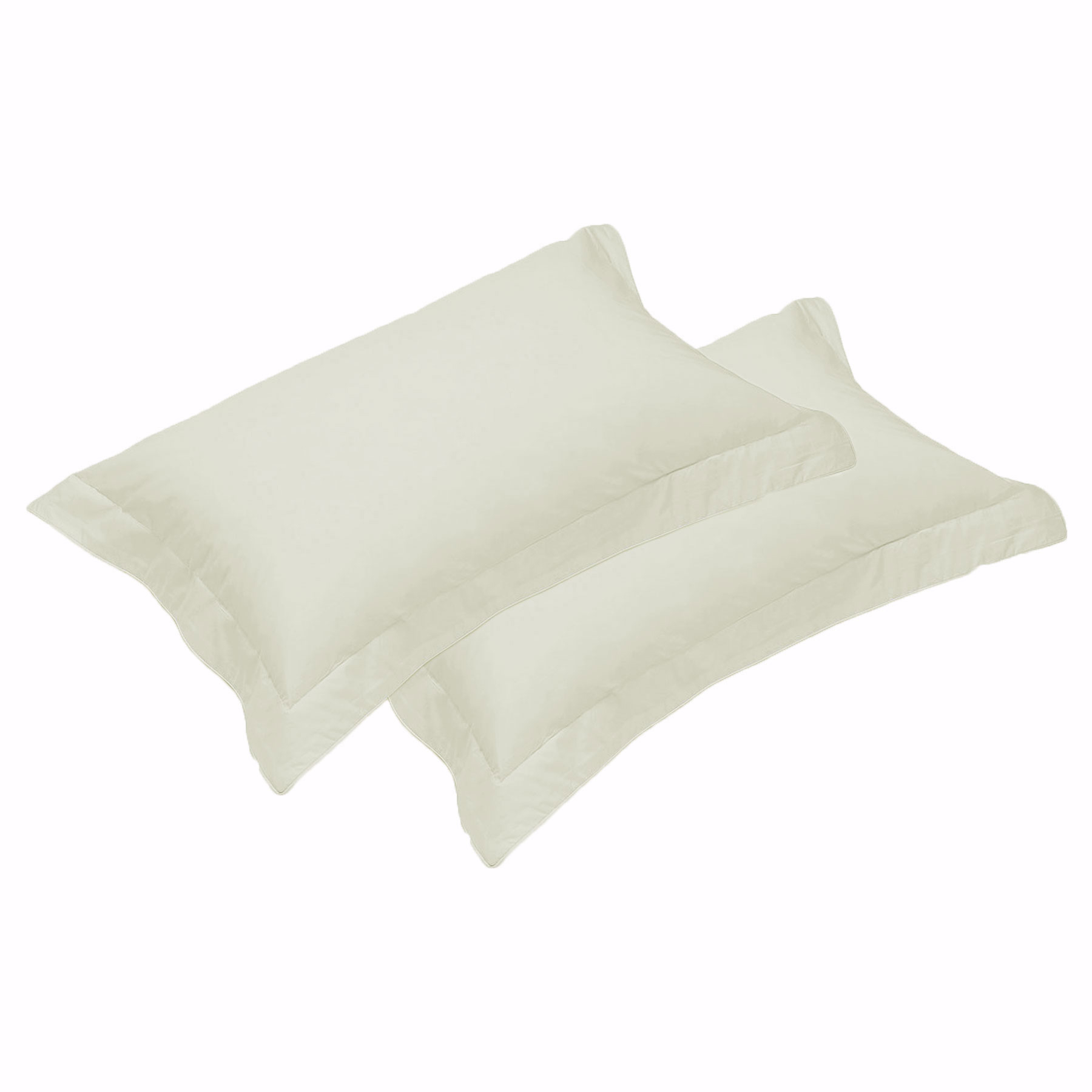 V442-HIN-PILLOWC-500TTAILOREDEGY-VANILLA-ST-82827-00 500TC Pair of Egyptian Cotton Tailored Standard Pillowcases Vanilla - Image 1