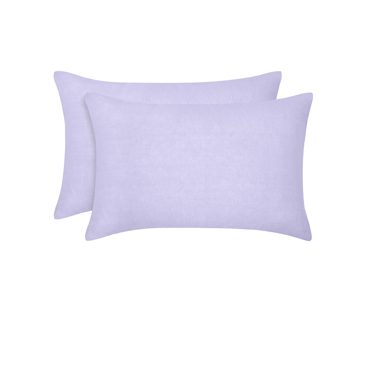 V442-HIN-PILLOWC-FRENCHLINEN-LILAC-ST-83412-00 Vintage Design Homewares Pair of Lilac French Linen Standard Pillowcases 48 x 73cm - Image 1