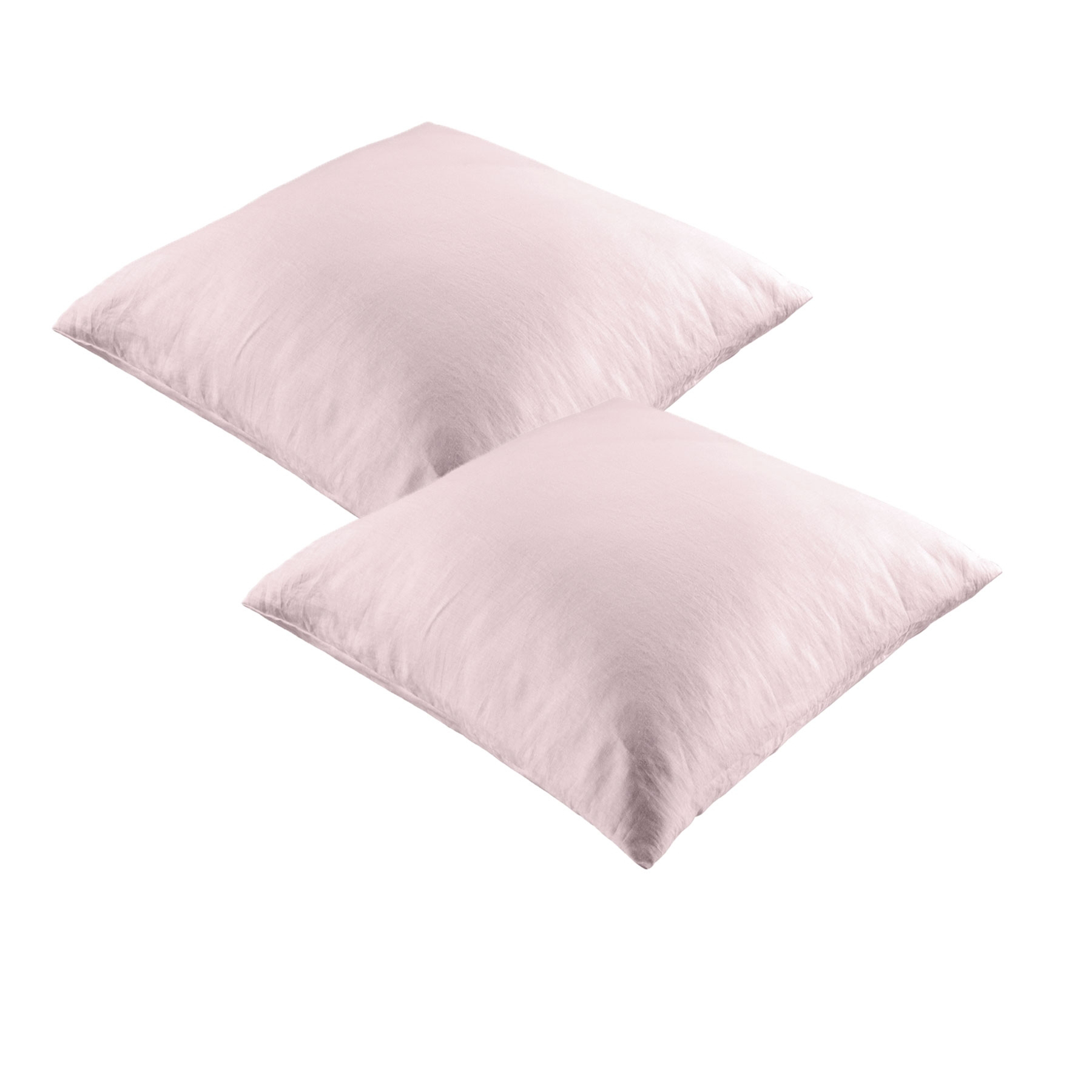 V442-HIN-PILLOWC-LINEN-BLUSH-EU-82357-00 Vintage Design Homewares Pair of 100% Linen European Pillowcases Blush - Image 1
