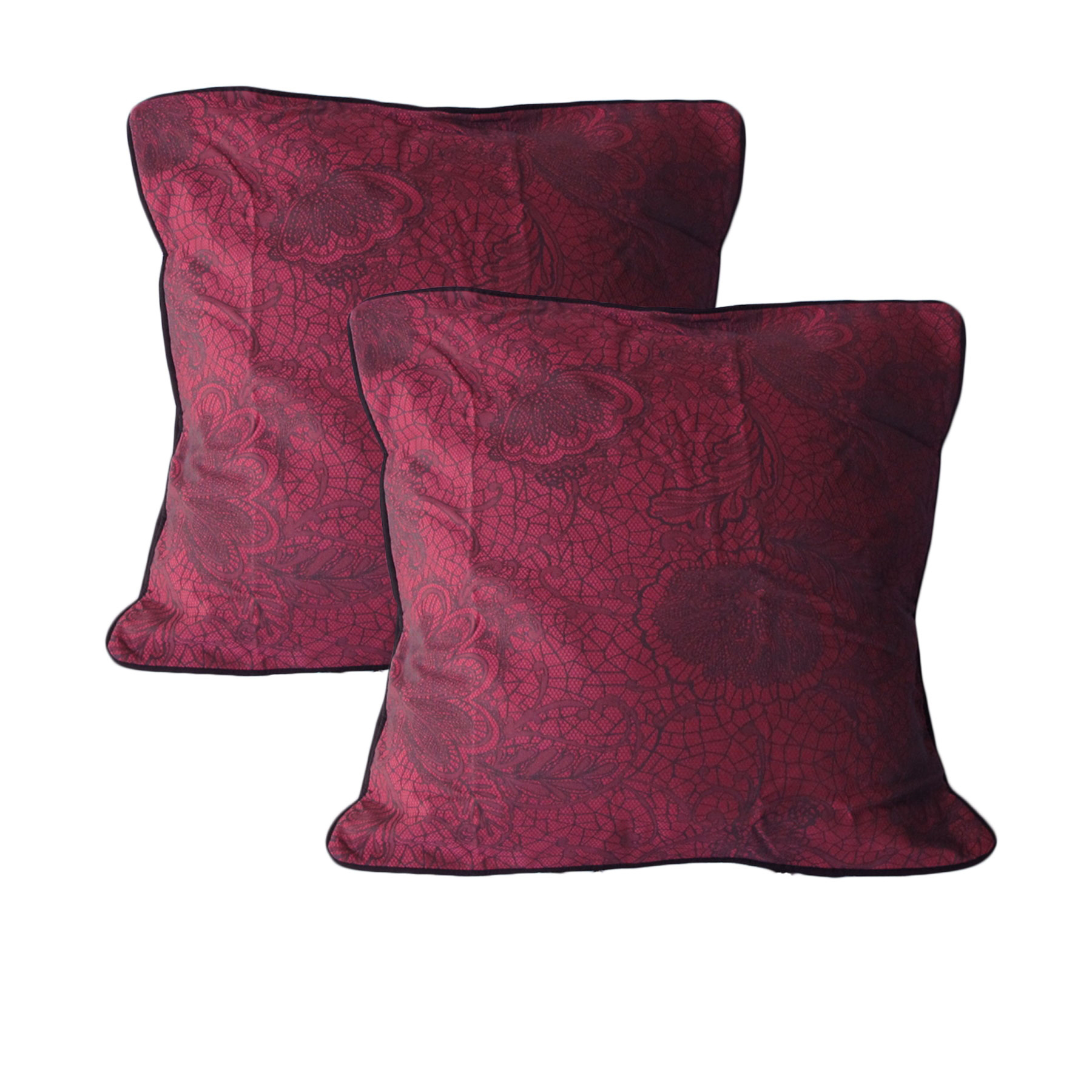 V442-HIN-PILLOWC-PAIROFTRUDIE-PINK-EU-82348-00 Accessorize Pair of Trudie Lace European Pillowcases Pink - Image 1