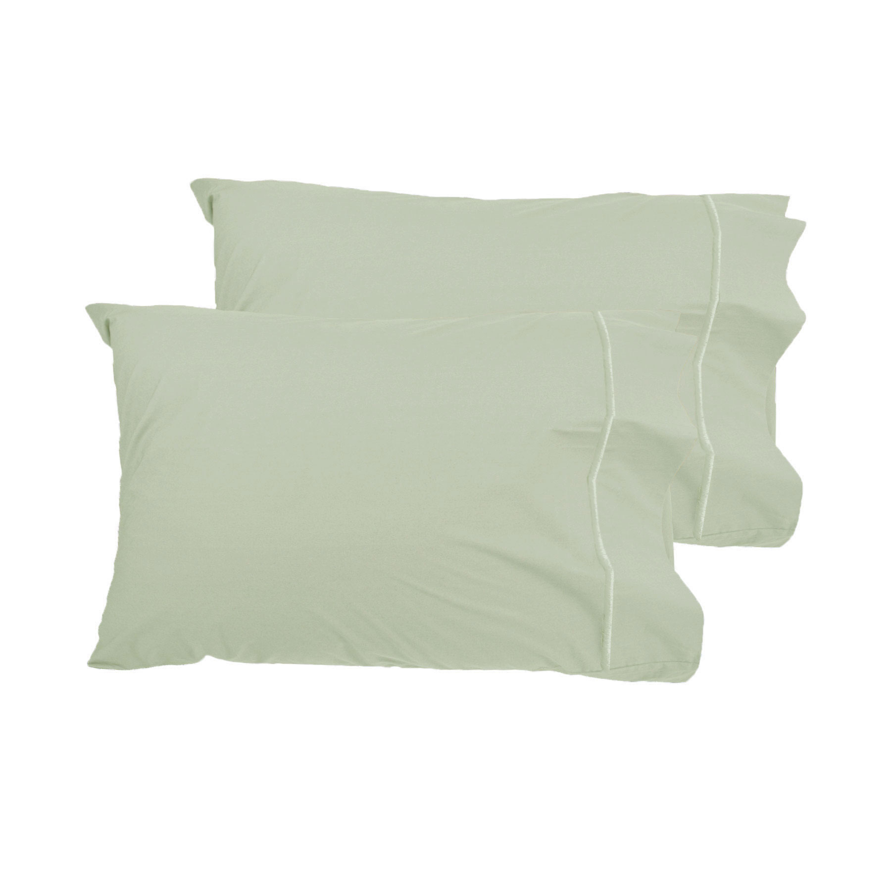 V442-HIN-PILLOWC-PIMATWIN-FENNEL-QS-82347-00 Grand Aterlier Pair of Queen Sized Pillowcases - Fennel - Image 1