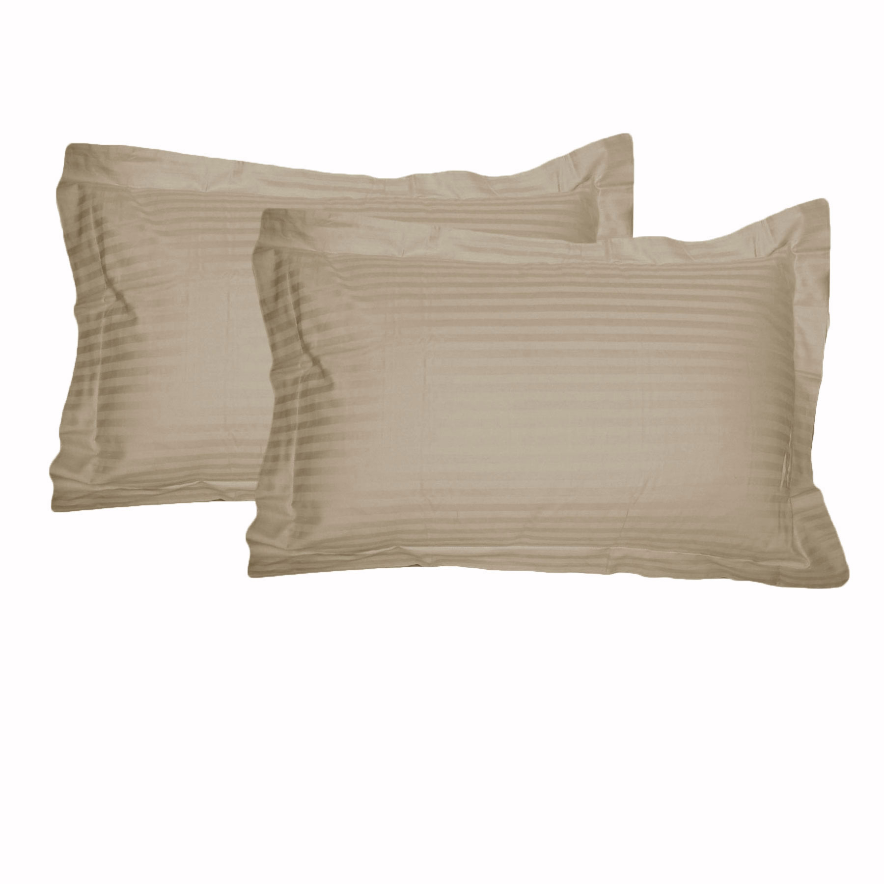 V442-HIN-PILLOWC-STRIPETAILORED-LINEN-ST-82317-00 Accessorize 325TC Pair of Tailored Standard Pillowcases Linen - Image 1
