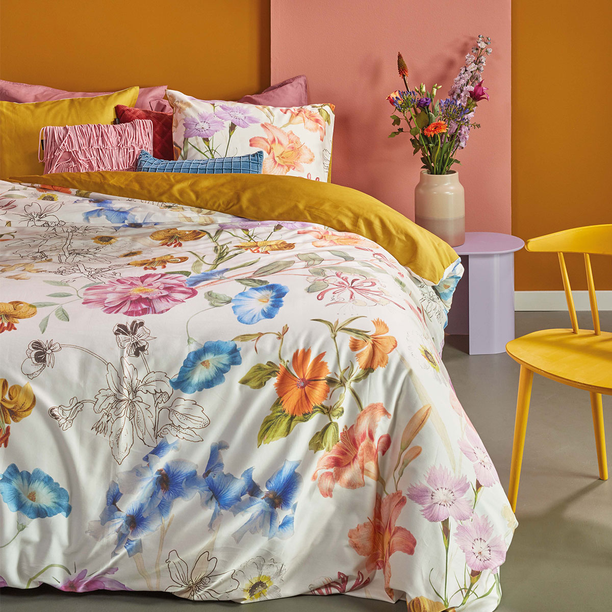 V442-HIN-QUILTCS-BEAU-MULTI-KI-82719-00 Bedding House Beau Multi Cotton Sateen Quilt Cover Set King - Image 1