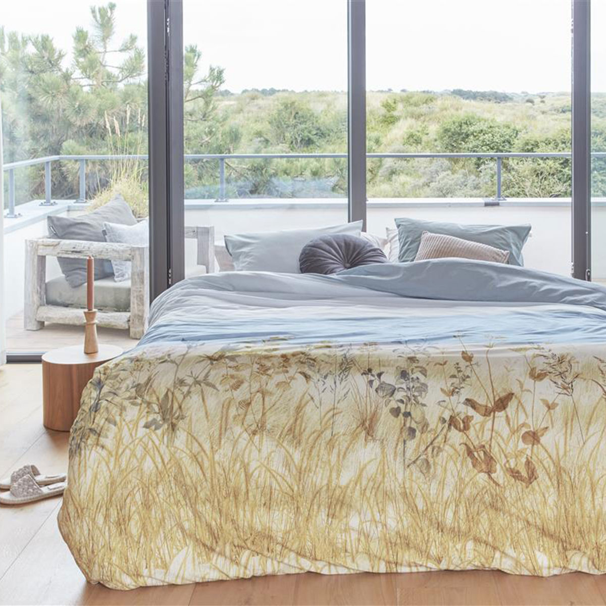 V442-HIN-QUILTCS-DUNES-NATURAL-QS-83680-00 Bedding House Dunes Natural Cotton Quilt Cover Set Queen - Image 1