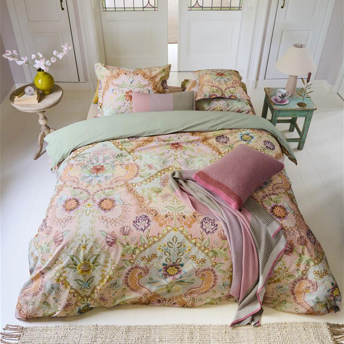V442-HIN-QUILTCS-SALUTIGRANDI-PASTEL-KI-83683-00 PIP Studio Saluti Grandi Pastel Cotton Quilt Cover Set King - Image 1