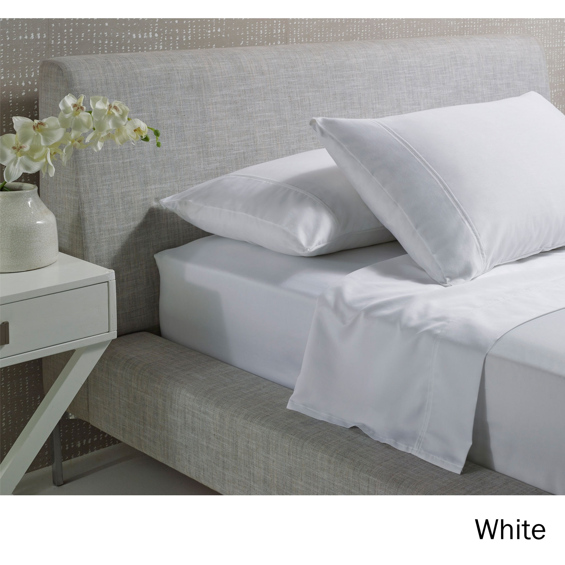 V442-HIN-SHEETS-1000TCCOTTONRICH-WHITE-KI-83073-00 Accessorize 1000TC Cotton Rich Sheet Set White King - Image 1