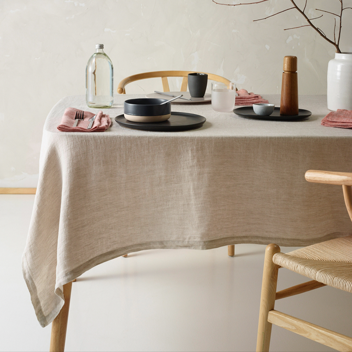 V442-HIN-TABLEC-HELMLINENC275CM-NATURAL-RE-202766-00 Vintage Design Homewares Helm Natural Washed Linen Cotton Tablecloth 150cm x 275cm - Image 1