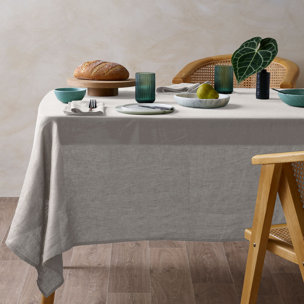 V442-HIN-TABLEC-LINEN300CM-NATURAL-RE-90117-00 Vintage Design Homewares Natural French Linen Tablecloth 150cm x 300cm - Image 1