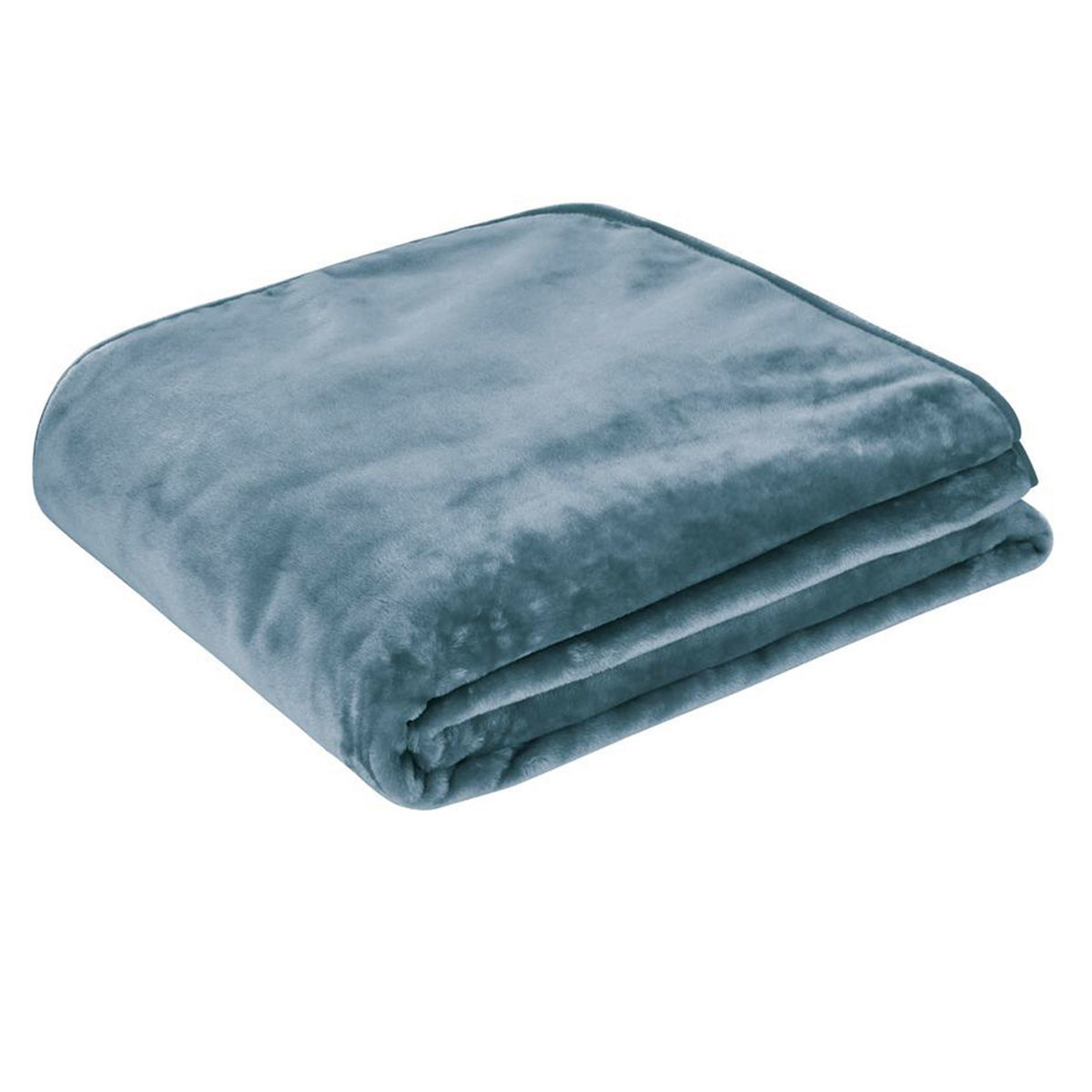 V442-IDC-BLANKET-SOLIDFAUX-STEELBLUE-QS-78460-00 J.Elliot Home 450gsm Solid Faux Mink Blanket Steel Blue - Image 1