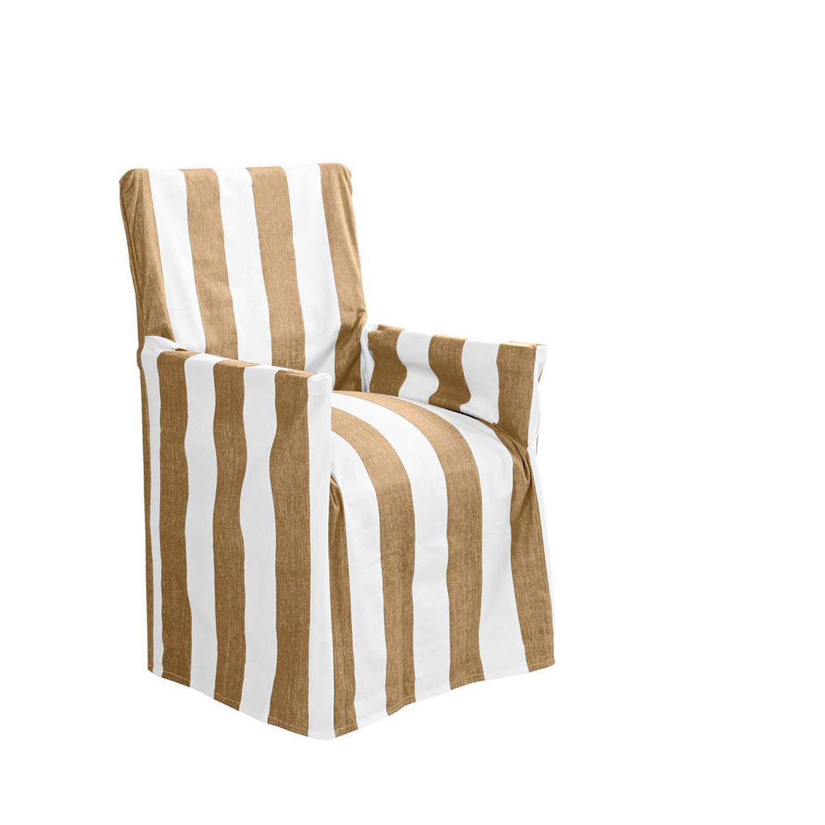 V442-IDC-COUCHC-DIRECTORSTRIPES-TAUPE-SH-78682-00 IDC Homewares Cotton Director Chair Cover Taupe Stripes - Image 1