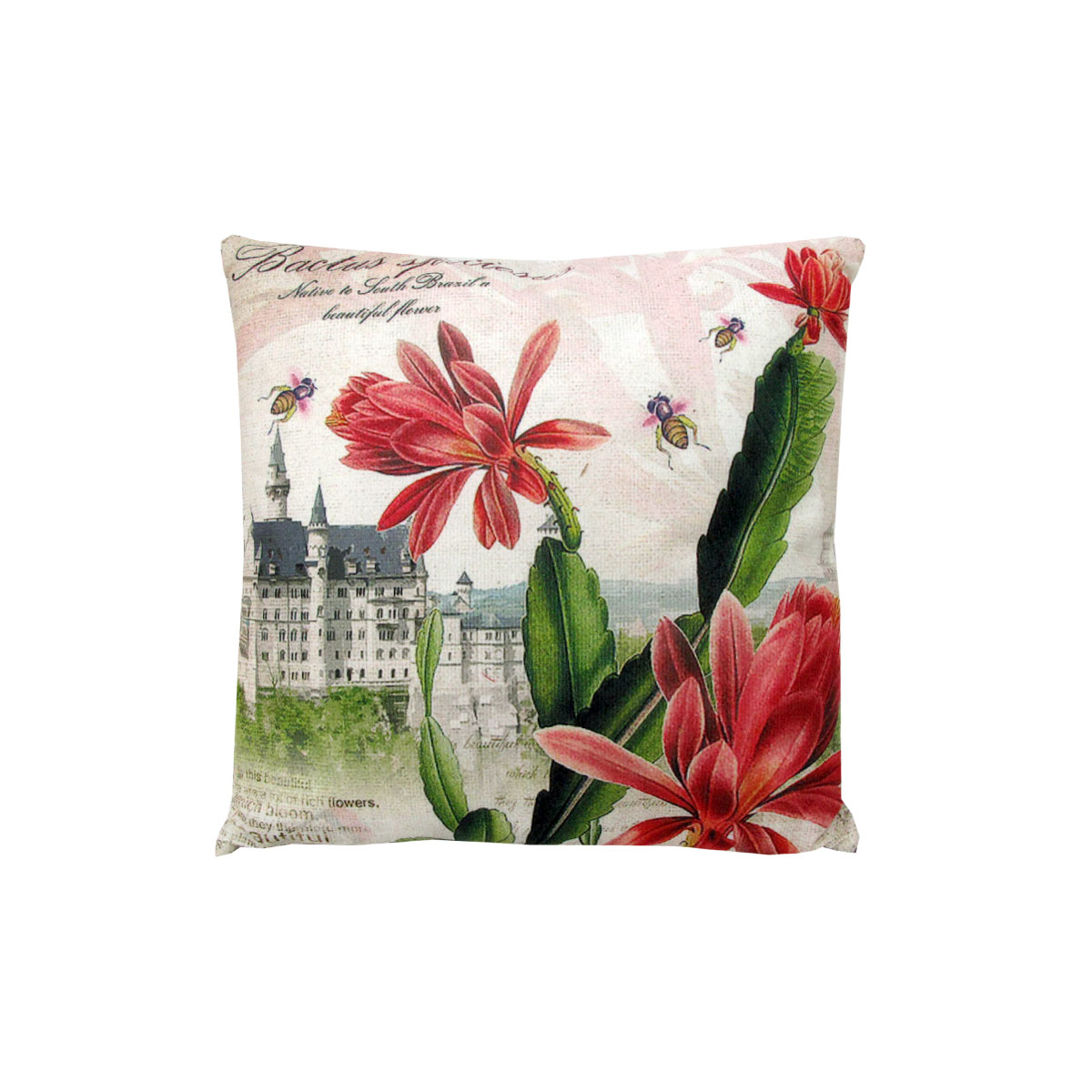 V442-IDC-CUSHION-BLOSSOM-PINK-SQ-78412-00 J.Elliot Home Blossom Pink Filled Cushion 43 x 43 cm - Image 1