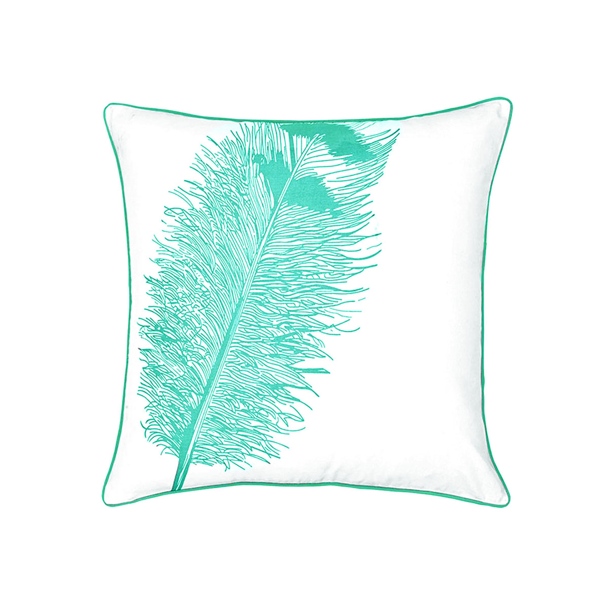 V442-IDC-CUSHION-FEATHERL-MINT-SQ-78454-00 J.Elliot Home Feather Mint Filled Cushion 60 x 60 cm - Image 1