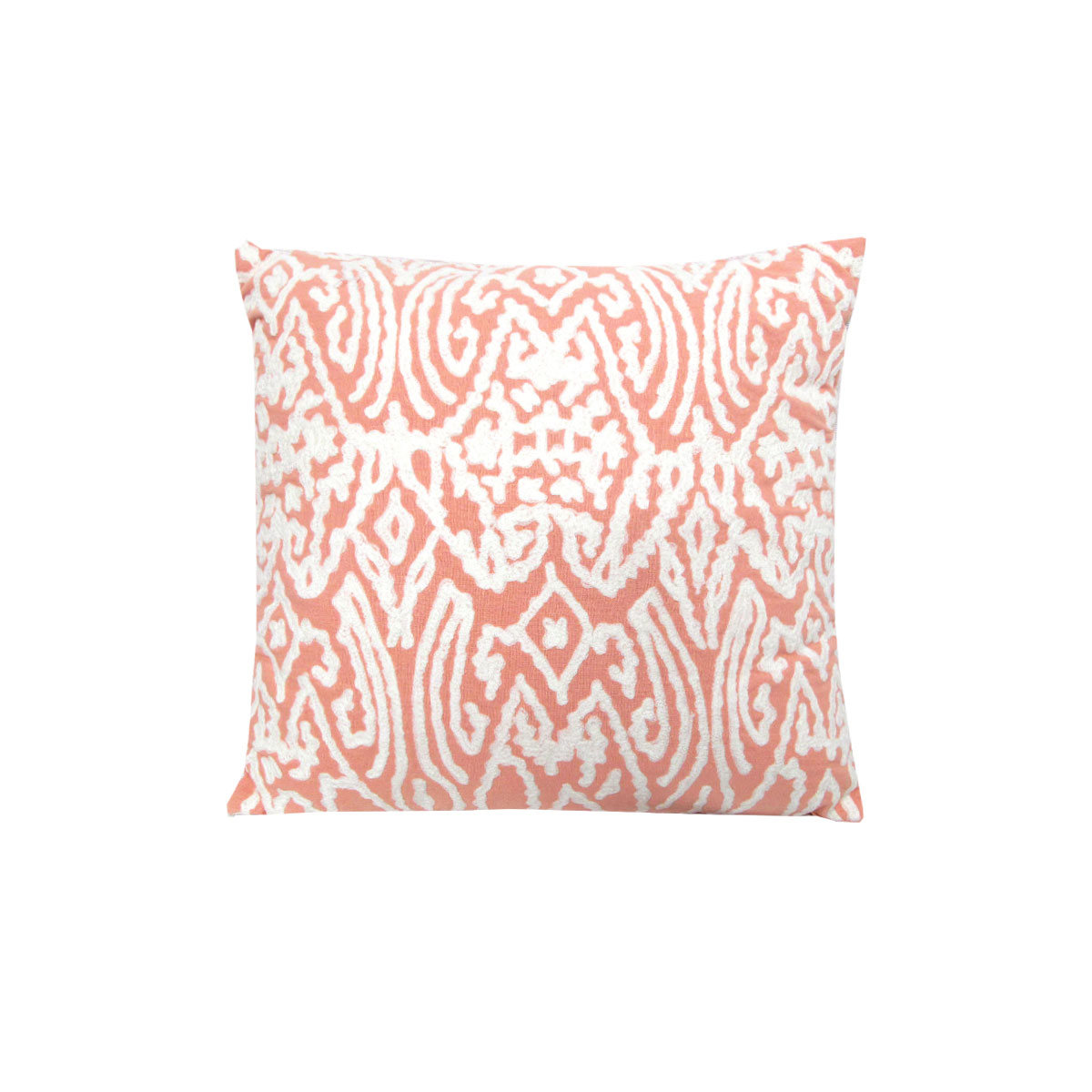 V442-IDC-CUSHION-GRACE-CORAL-SQ-78433-00 J.Elliot Home Grace Coral Applique Filled Cushion 43 x 43 cm - Image 1