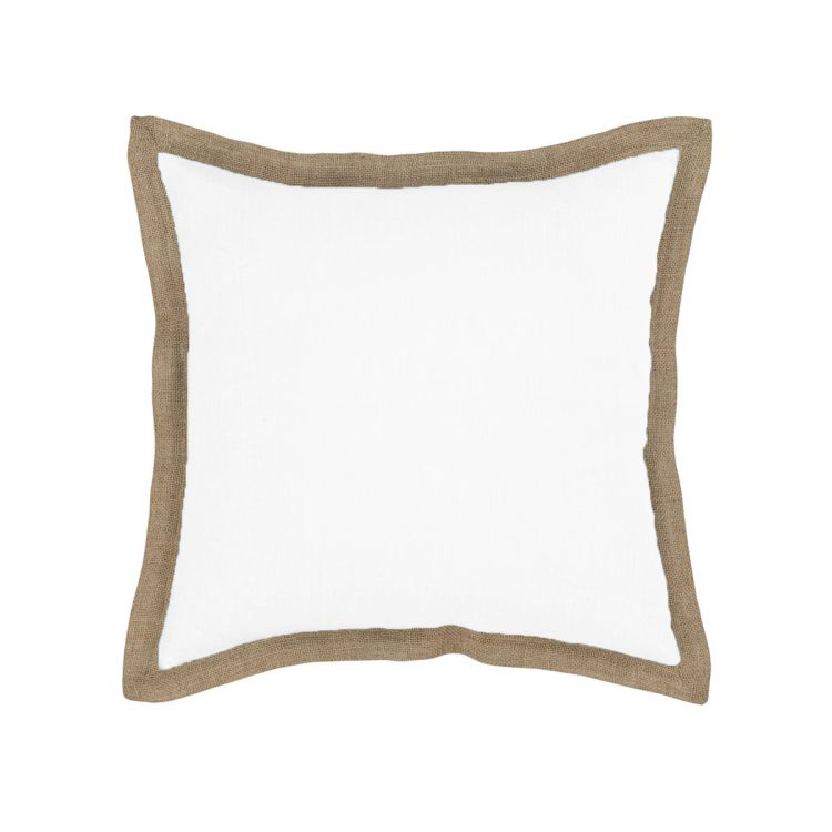 V442-IDC-CUSHION-HAMPTON-WHITE-SQ-78390-00 J Elliot Home Hampton Linen Filled Cushion 50 x 50 cm White - Image 1