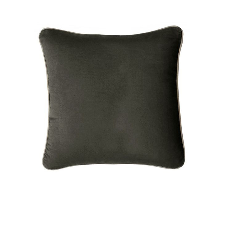 V442-IDC-CUSHIONC-GABRIEL43CM-CHARCOAL-SQ-78362-00 J Elliot Home Gabriel 100% Cotton Cushion Cover 43 x 43 cm Charcoal - Image 1