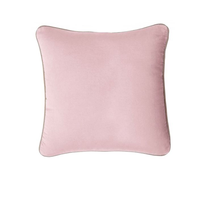 V442-IDC-CUSHIONC-GABRIEL43CM-DUSTYPINK-SQ-78360-00 J Elliot Home Gabriel 100% Cotton Cushion Cover 43 x 43 cm Dusty Pink - Image 1