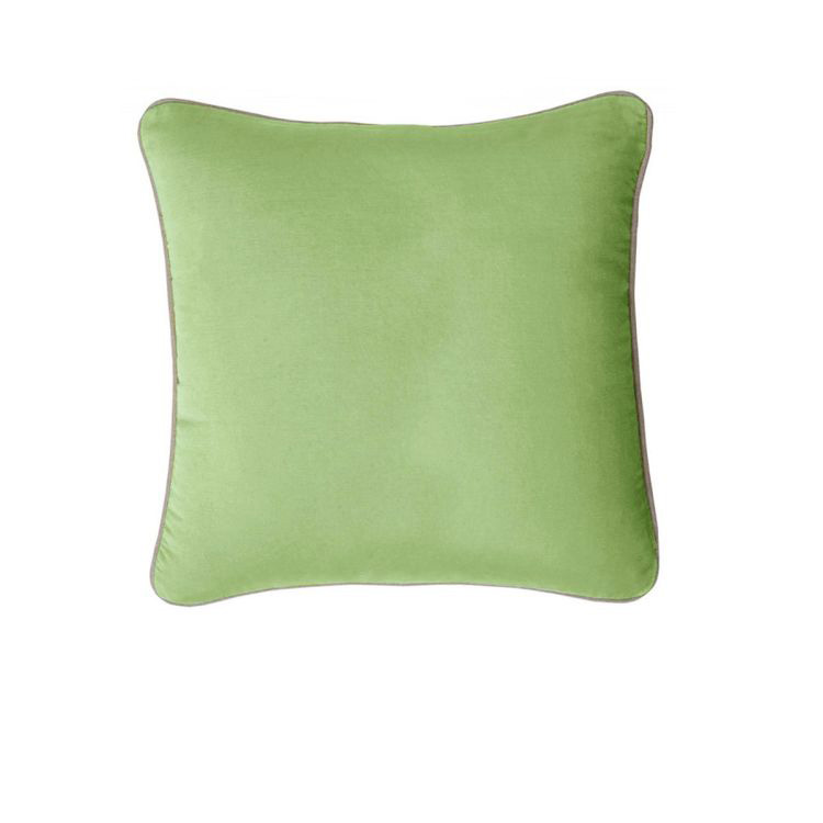 V442-IDC-CUSHIONC-GABRIEL43CM-LEAFGREEN-SQ-78355-00 J Elliot Home Gabriel 100% Cotton Cushion Cover 43 x 43 cm Leaf Green - Image 1