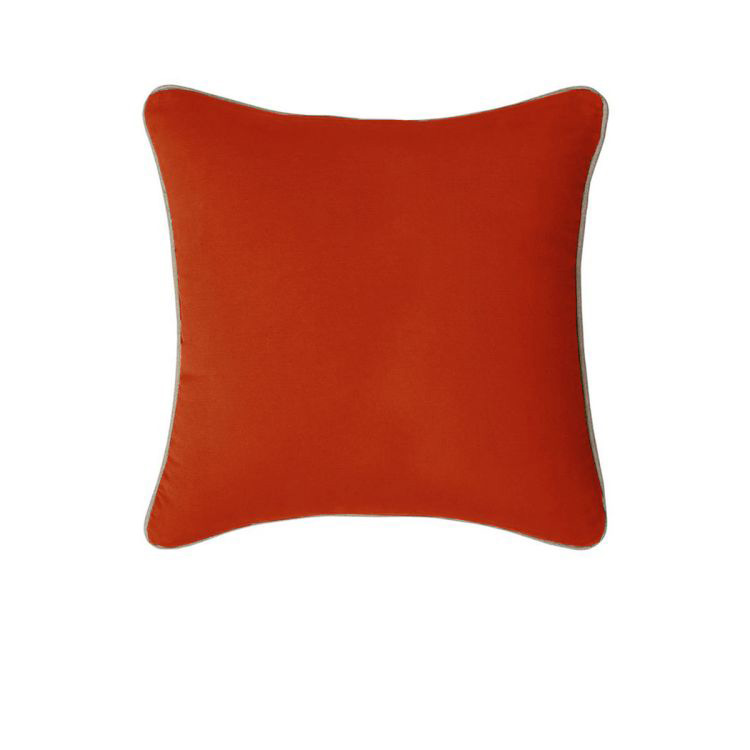 V442-IDC-CUSHIONC-GABRIEL50CM-BURNTORANGE-SQ-78345-00 J Elliot Home Gabriel 100% Cotton Cushion Cover 50 x 50 cm Burnt Orange - Image 1