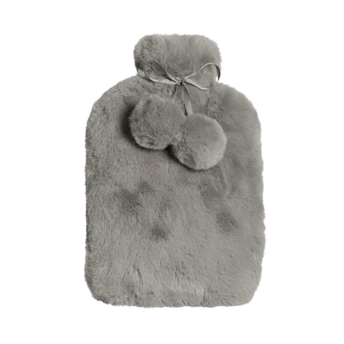 V442-IDC-MISC-AMARA-GREY-SH-78637-00 J.Elliot Home Amara Hot Water Bottle with Super Plush Faux Fur Cover Grey - Image 1