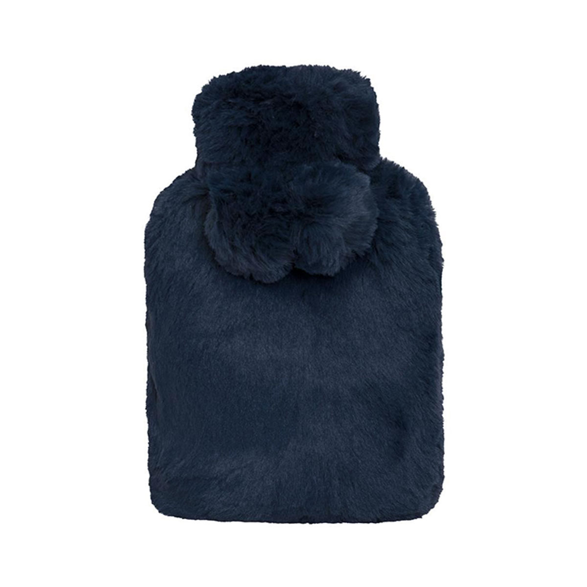 V442-IDC-MISC-AMARA-NAVY-SH-78635-00 J.Elliot Home Amara Hot Water Bottle with Super Plush Faux Fur Cover Navy - Image 1
