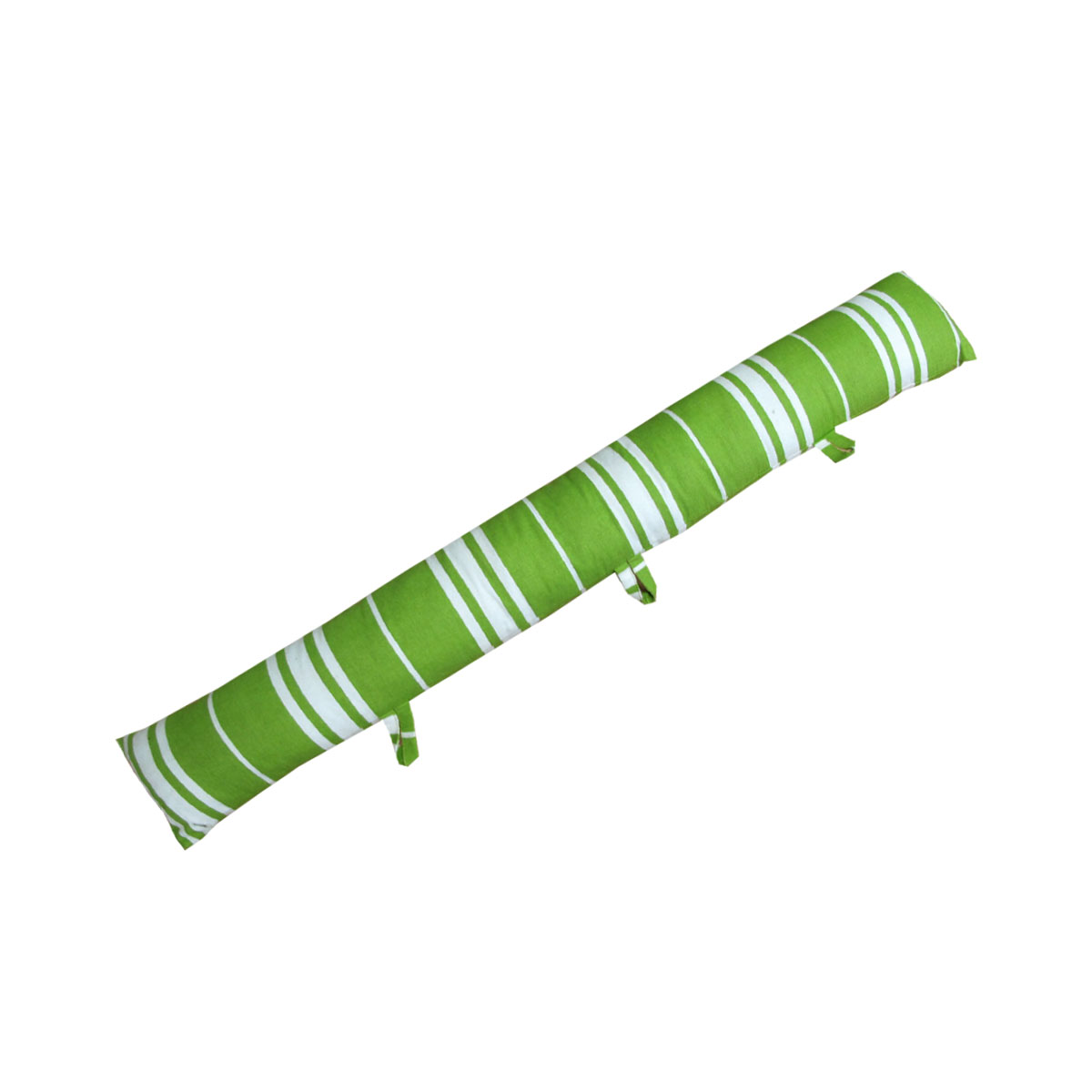 V442-IDC-MISC-EXCLUDERSTRIPED320G-GREEN-SH-78420-00 Green Striped 320g Light Weight Draught Excluder 90 x 14 cm - Image 1