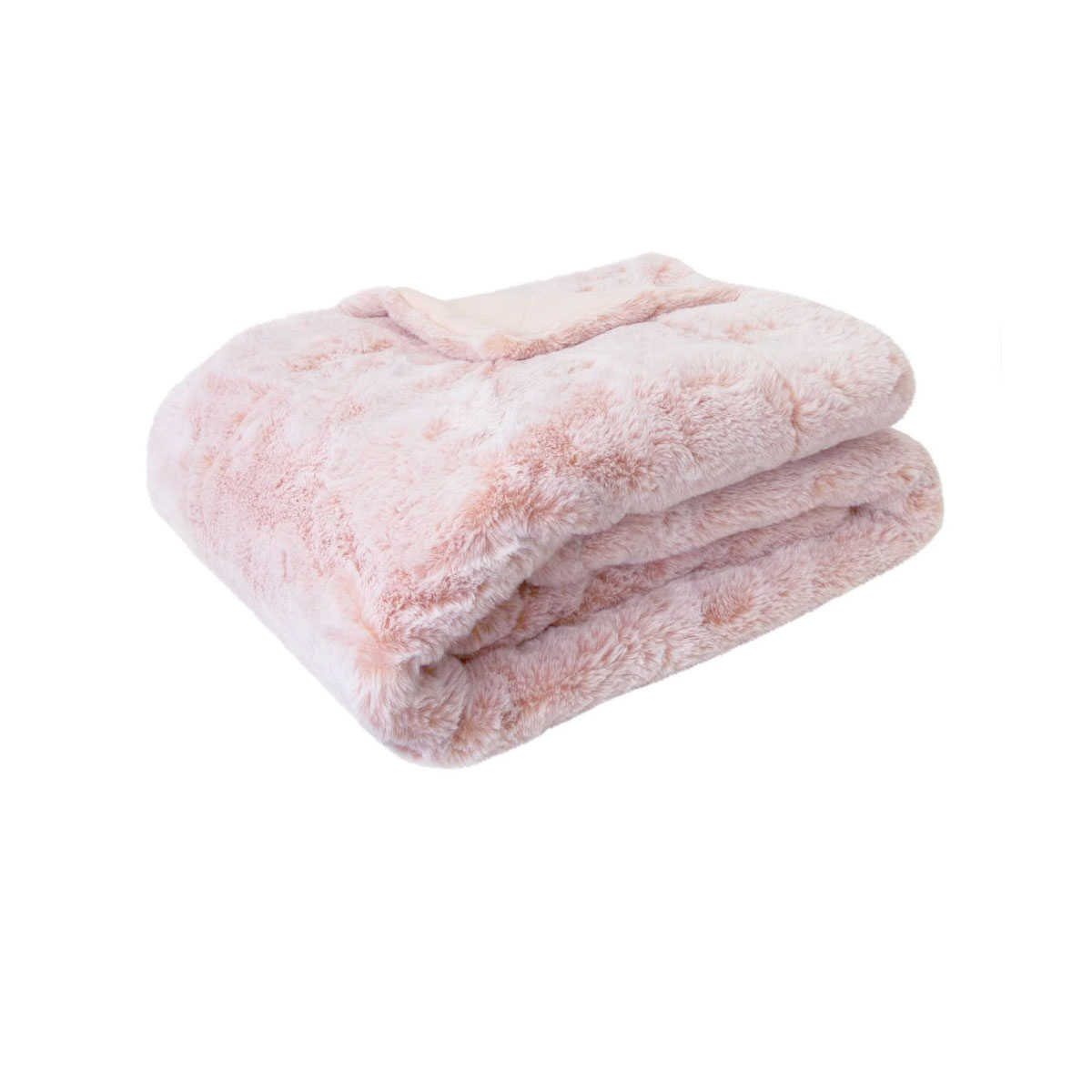 V442-IDC-THROW-ARCHIE-SOFTPINK-RE-98587-00 J Elliot Home Archie Soft Pink Faux Fur Throw Rug 130 x 160cm - Image 1