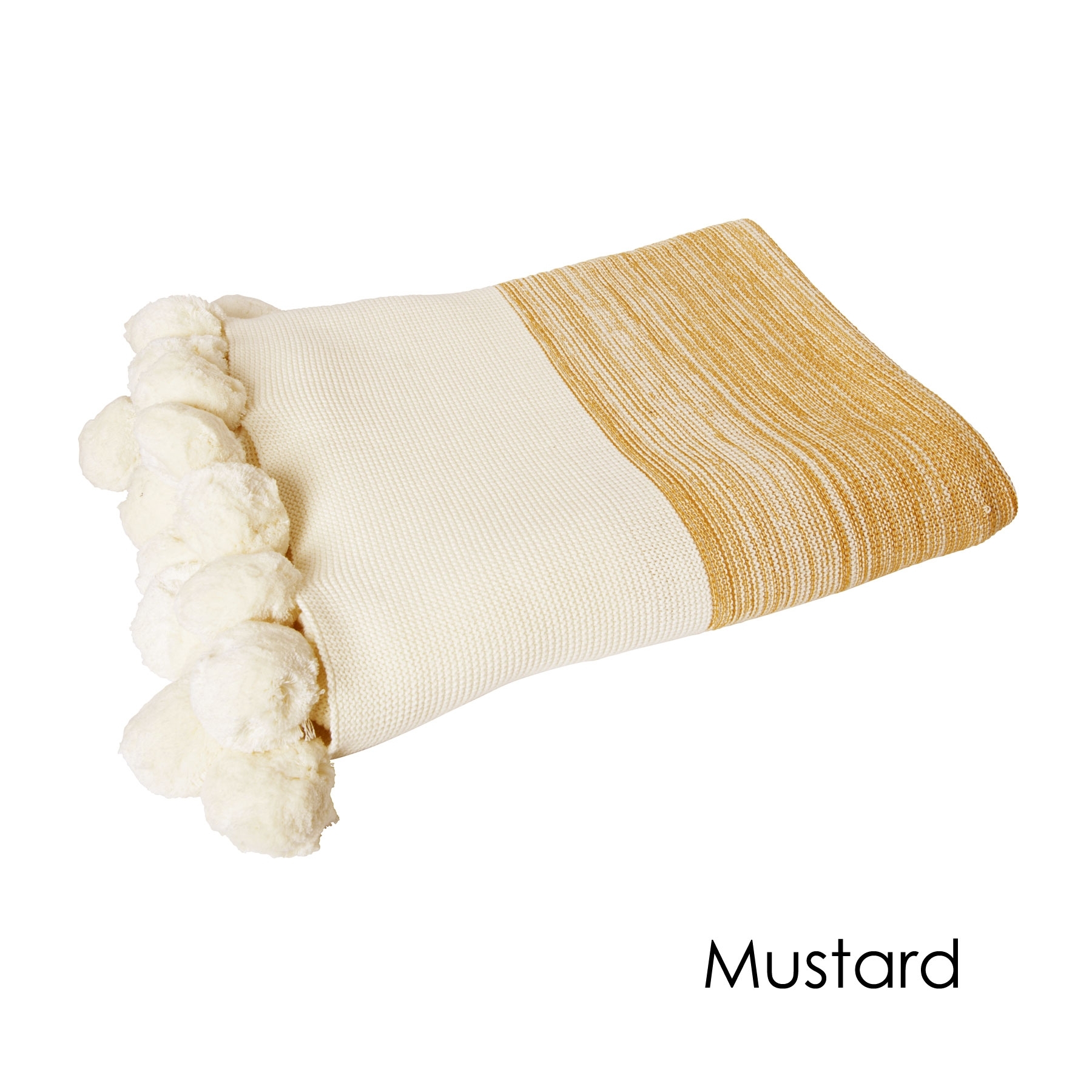 V442-IDC-THROW-CALGARY-MUSTARD-RE-78561-00 J.Elliot Home Calgary 100% Cotton Throw Rug Mustard - Image 1