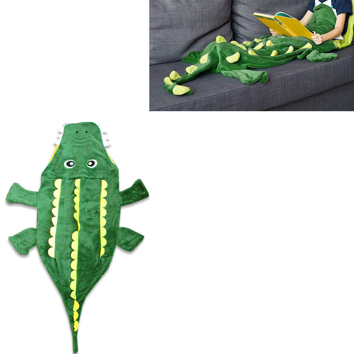 V442-IDC-THROW-CROCODILE-GREEN-RE-78559-00 Mermaid Tail Crocodile Green Soft Blanket Throw - Image 1